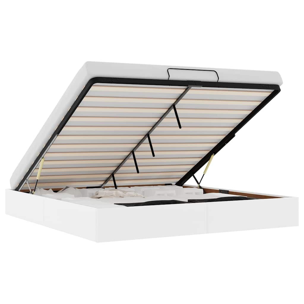 Bedframe zonder matras 180x200 cm kunstleer wit is nu te koop bij PeponiXL, paradijselijk wonen!