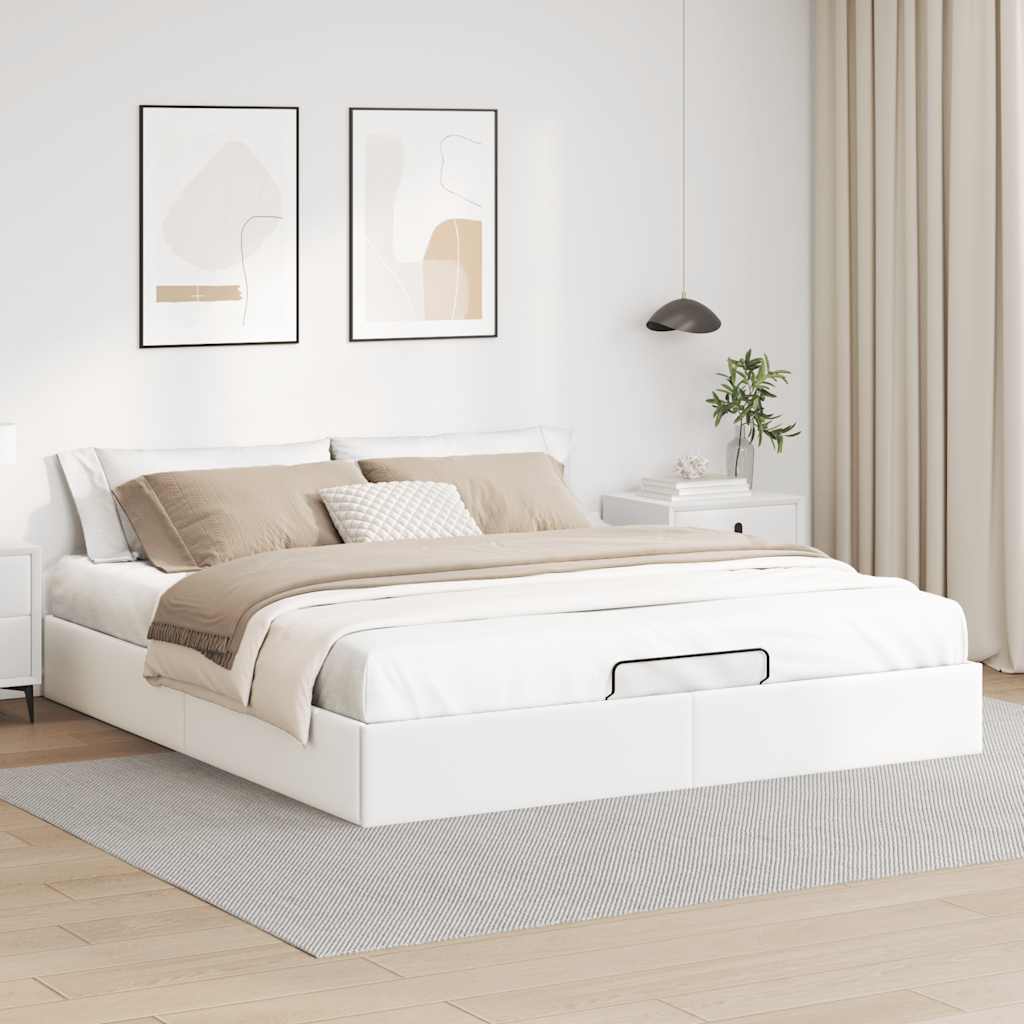 Bedframe zonder matras 180x200 cm kunstleer wit is nu te koop bij PeponiXL, paradijselijk wonen!