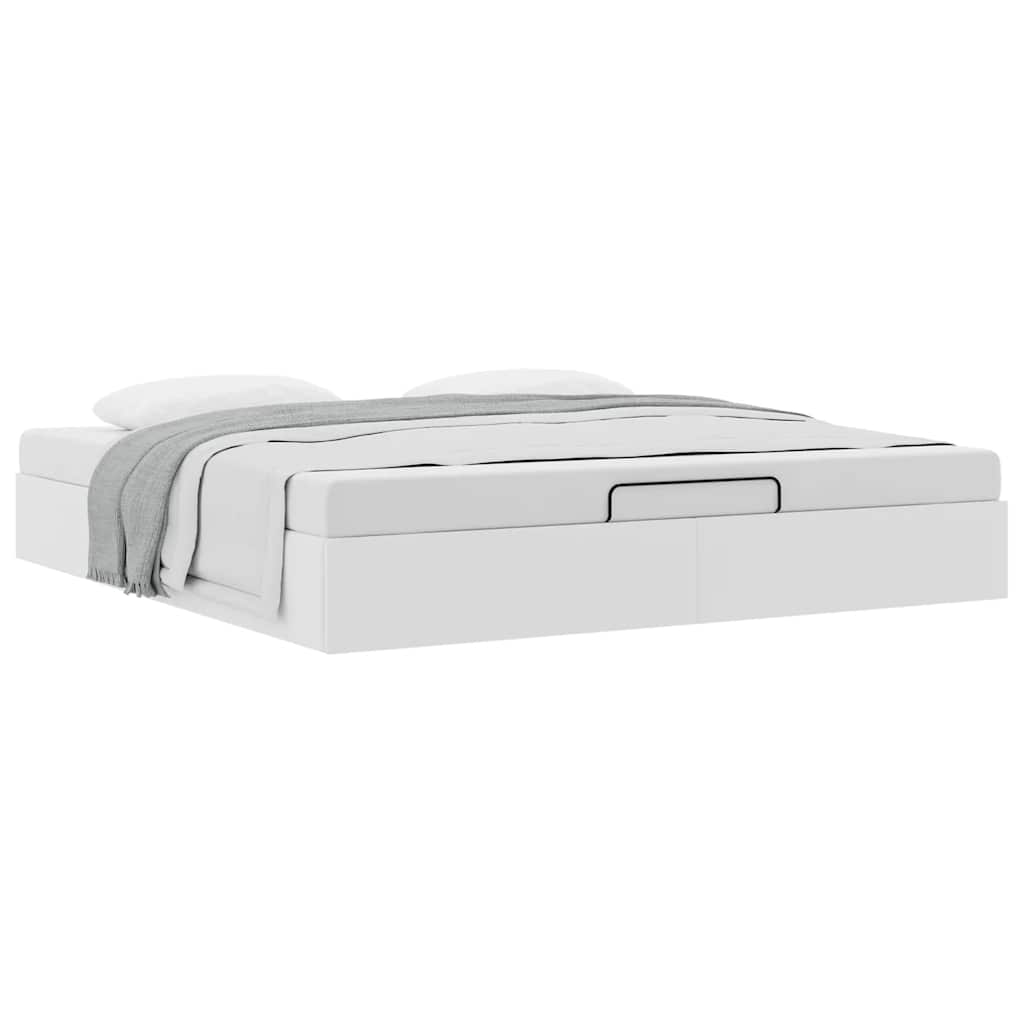 Bedframe zonder matras 180x200 cm kunstleer wit is nu te koop bij PeponiXL, paradijselijk wonen!