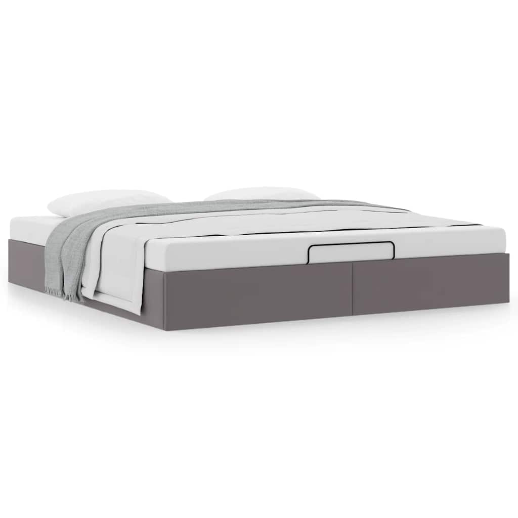Bedframe zonder matras 180x200 cm kunstleer grijs is nu te koop bij PeponiXL, paradijselijk wonen!