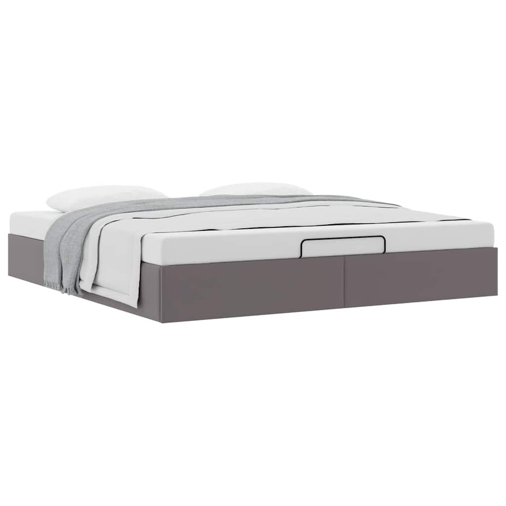 Bedframe zonder matras 180x200 cm kunstleer grijs is nu te koop bij PeponiXL, paradijselijk wonen!