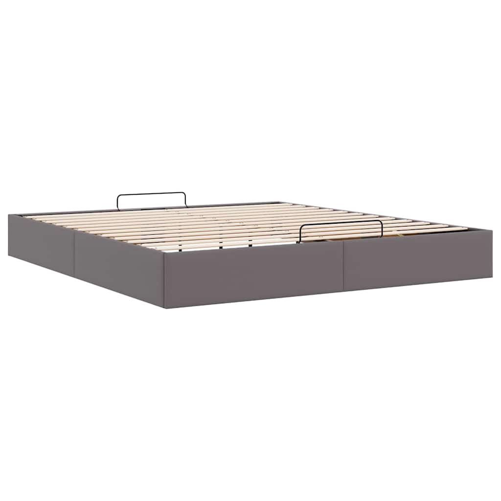 Bedframe zonder matras 180x200 cm kunstleer grijs is nu te koop bij PeponiXL, paradijselijk wonen!