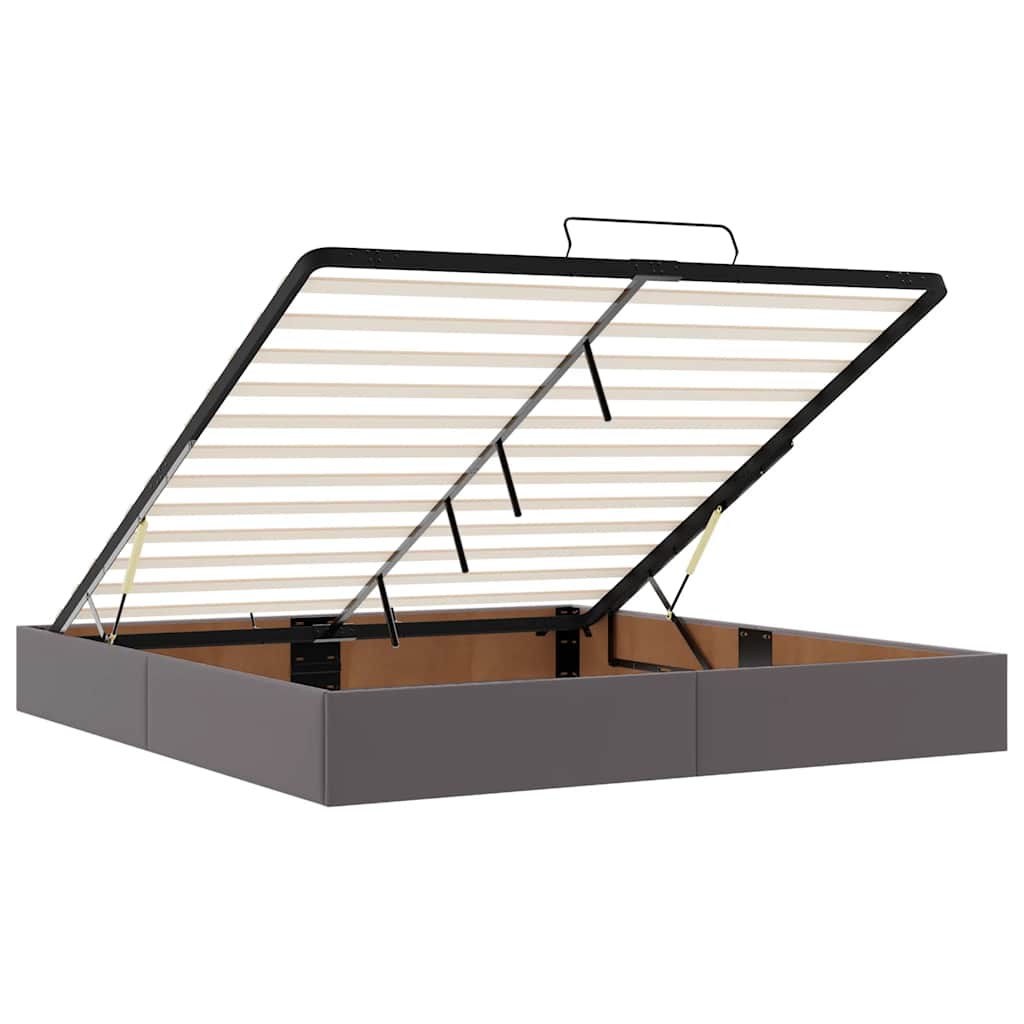 Bedframe zonder matras 180x200 cm kunstleer grijs is nu te koop bij PeponiXL, paradijselijk wonen!