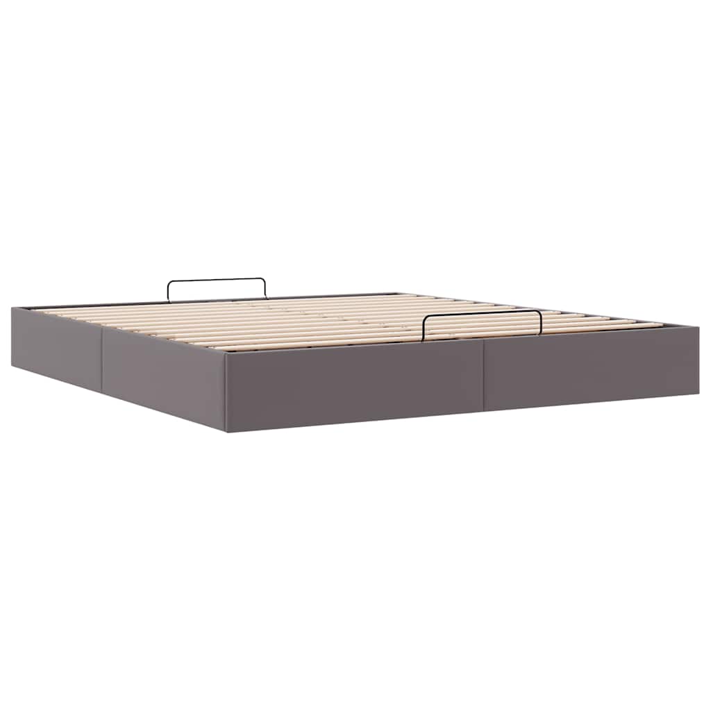Bedframe zonder matras 200x200 cm kunstleer grijs is nu te koop bij PeponiXL, paradijselijk wonen!