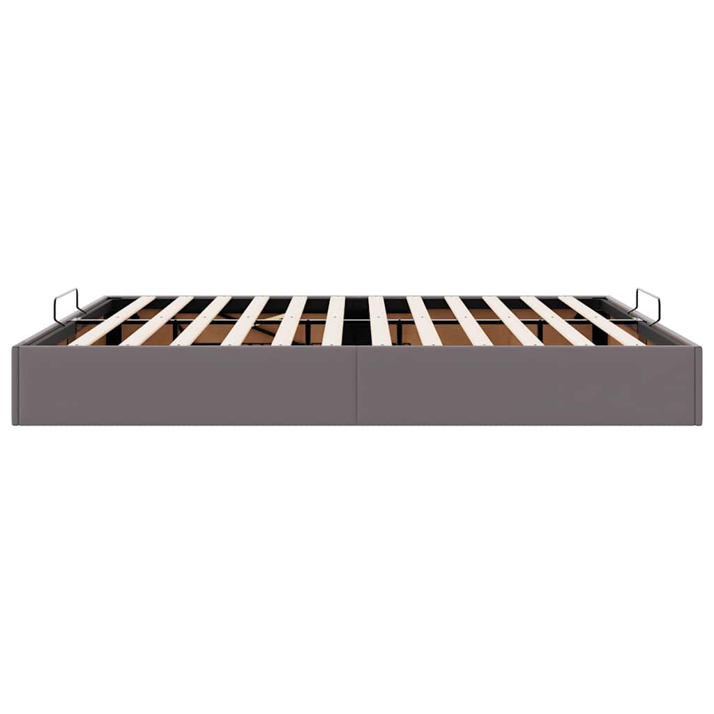 Bedframe zonder matras 200x200 cm kunstleer grijs is nu te koop bij PeponiXL, paradijselijk wonen!