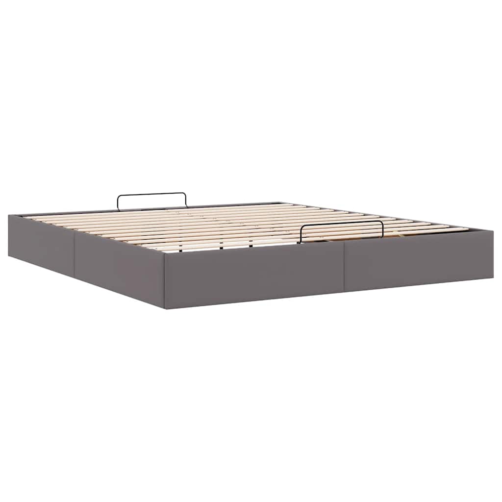Bedframe zonder matras 200x200 cm kunstleer grijs is nu te koop bij PeponiXL, paradijselijk wonen!