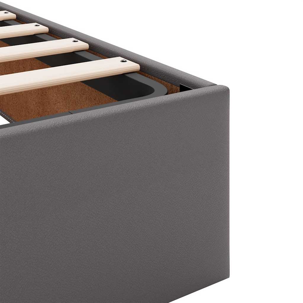 Bedframe zonder matras 200x200 cm kunstleer grijs is nu te koop bij PeponiXL, paradijselijk wonen!