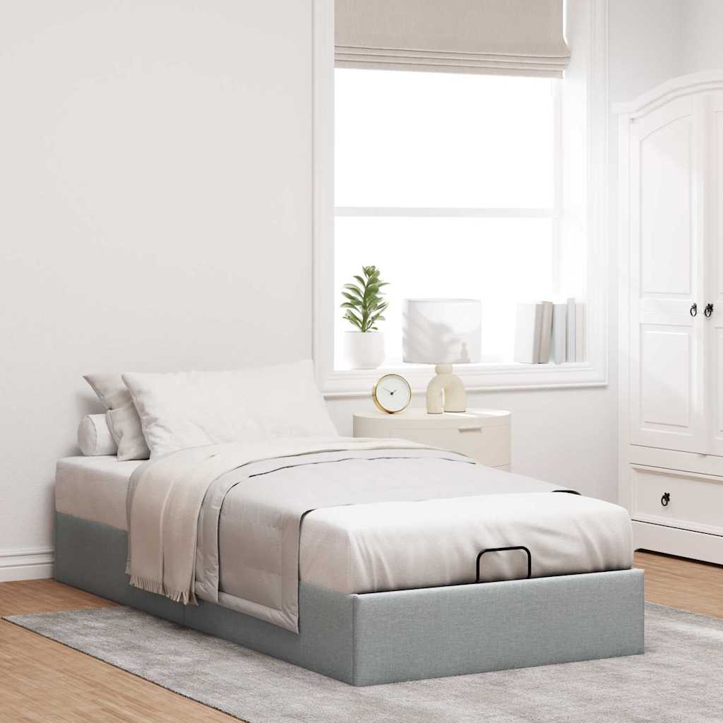 Bedframe zonder matras 80x200 cm stof lichtgrijs is nu te koop bij PeponiXL, paradijselijk wonen!