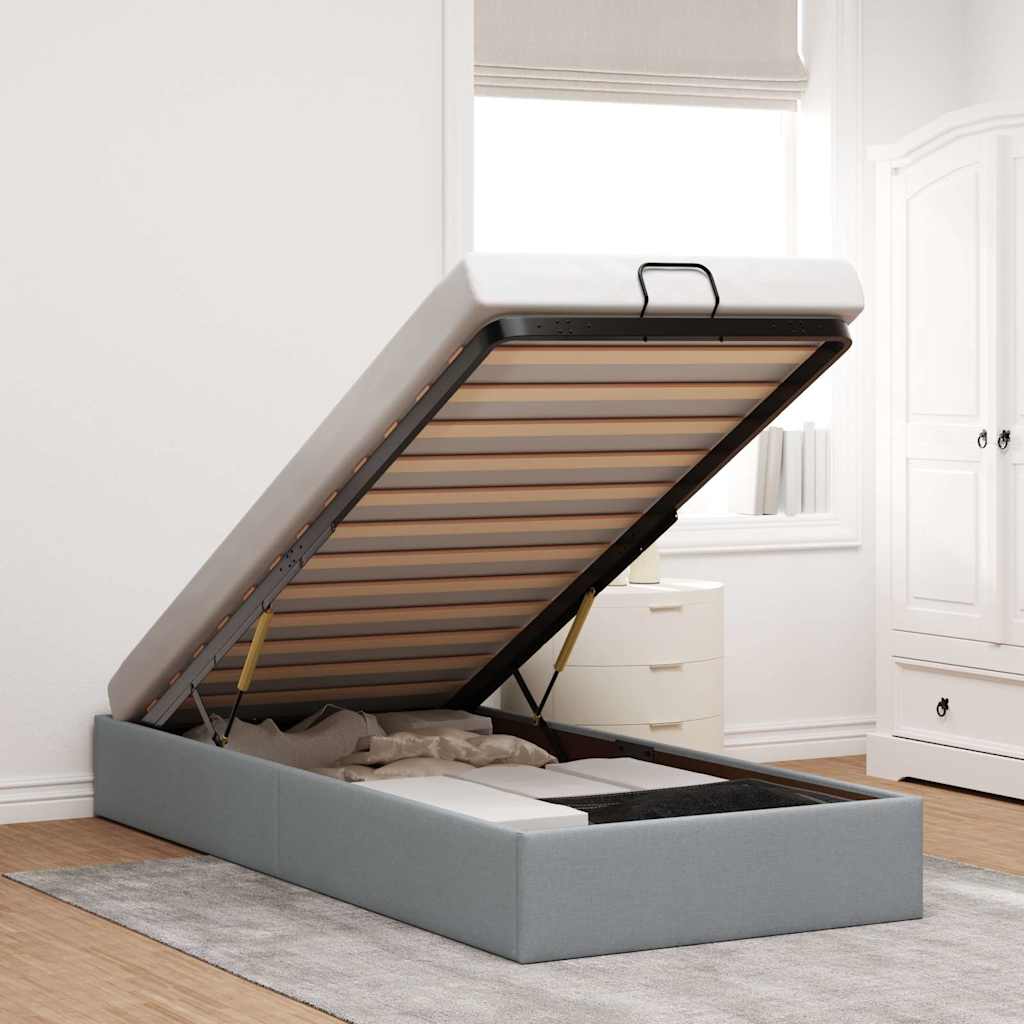 Bedframe zonder matras 80x200 cm stof lichtgrijs is nu te koop bij PeponiXL, paradijselijk wonen!