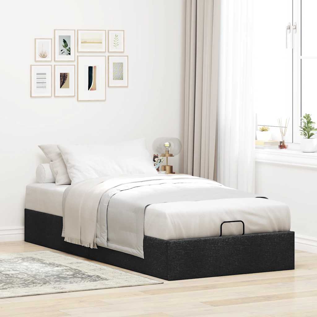 Bedframe zonder matras 90x190 cm stof zwart is nu te koop bij PeponiXL, paradijselijk wonen!