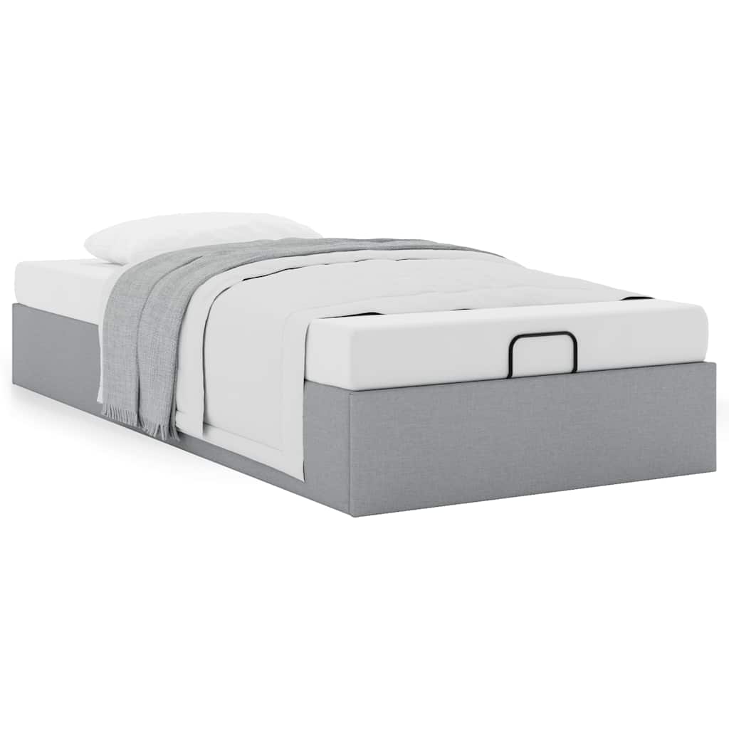 Bedframe zonder matras 90x200 cm stof lichtgrijs is nu te koop bij PeponiXL, paradijselijk wonen!