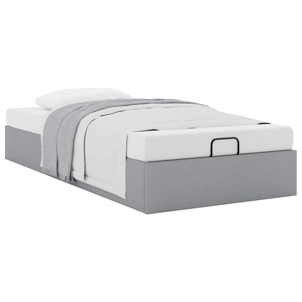 Bedframe zonder matras 90x200 cm stof lichtgrijs is nu te koop bij PeponiXL, paradijselijk wonen!