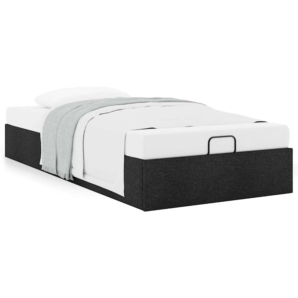 Bedframe zonder matras 90x200 cm stof zwart is nu te koop bij PeponiXL, paradijselijk wonen!