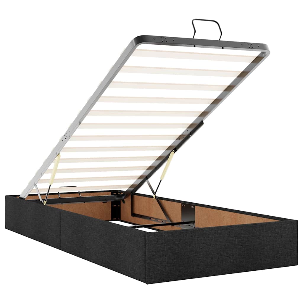 Bedframe zonder matras 90x200 cm stof zwart is nu te koop bij PeponiXL, paradijselijk wonen!