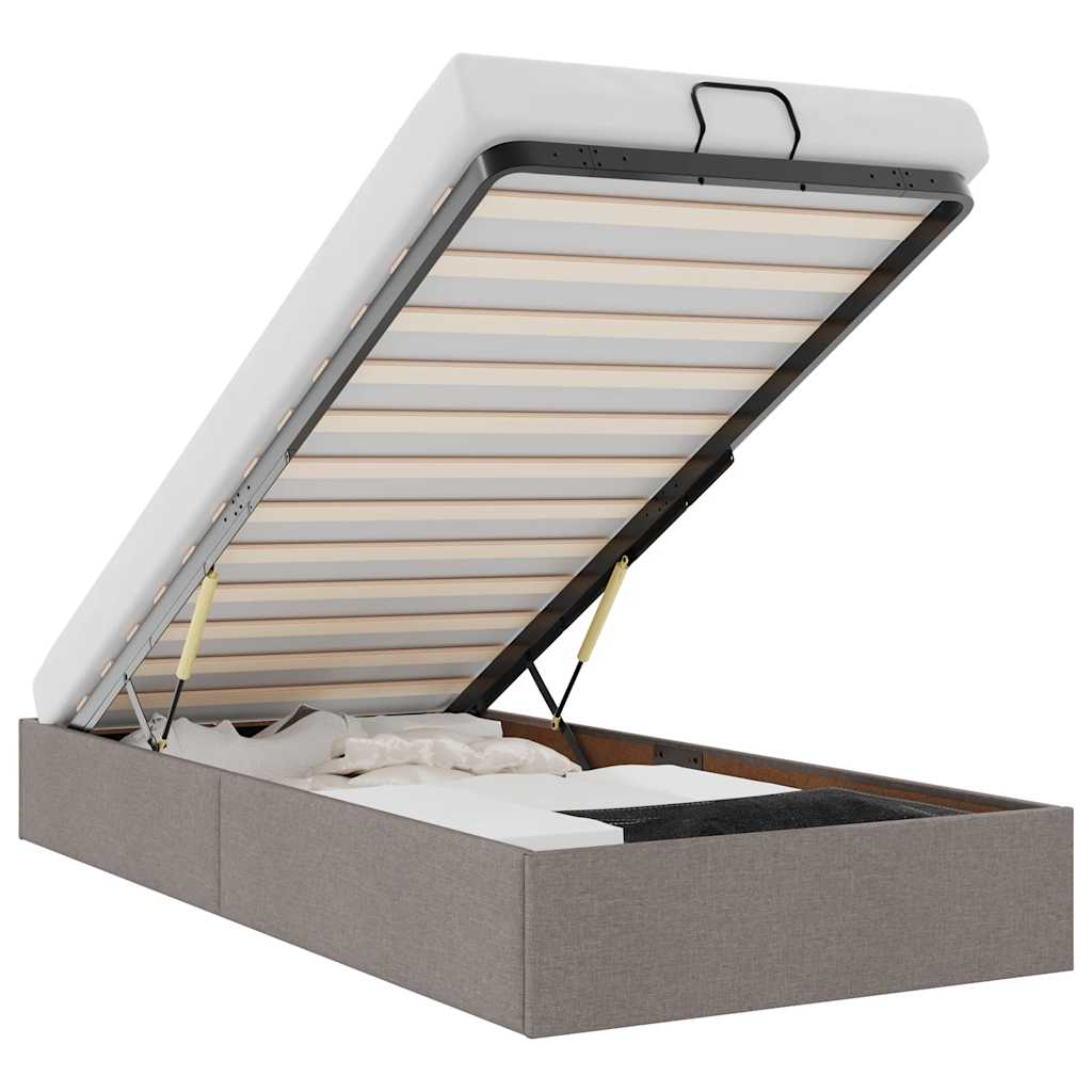 Bedframe zonder matras 90x200 cm stof taupe is nu te koop bij PeponiXL, paradijselijk wonen!
