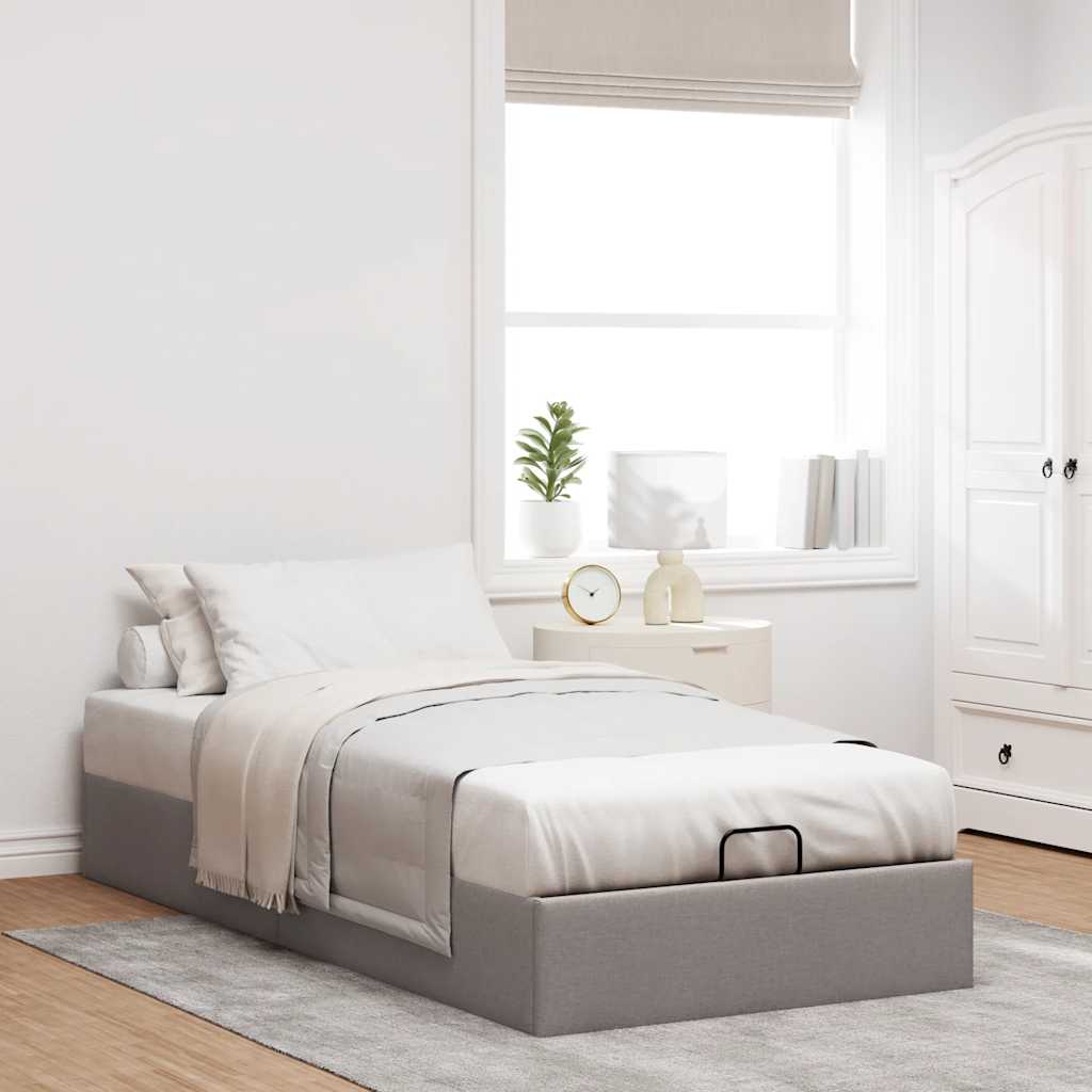 Bedframe zonder matras 90x200 cm stof taupe is nu te koop bij PeponiXL, paradijselijk wonen!