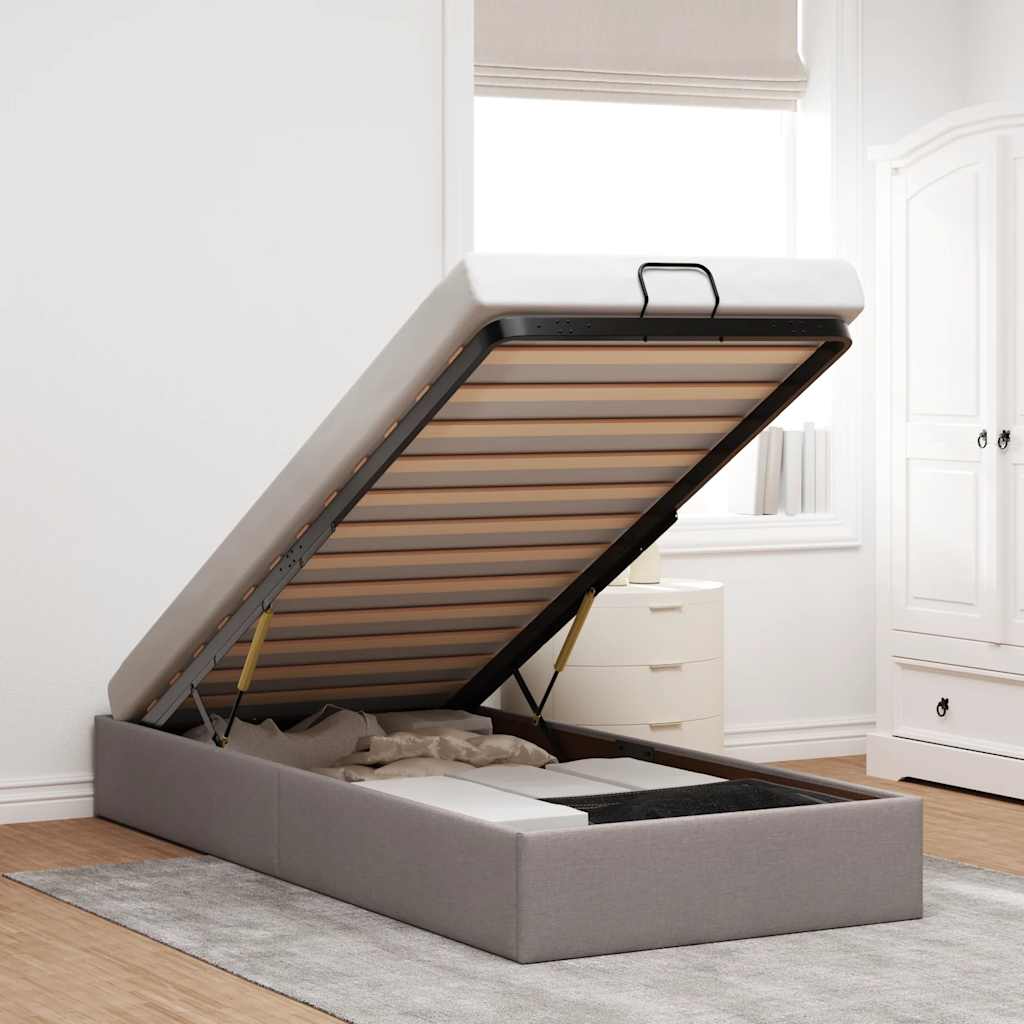 Bedframe zonder matras 90x200 cm stof taupe is nu te koop bij PeponiXL, paradijselijk wonen!