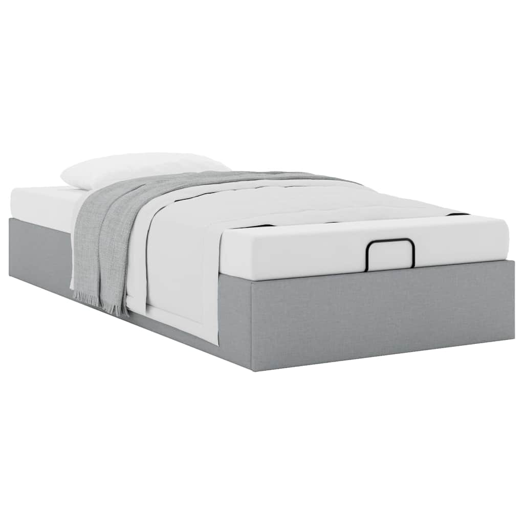 Bedframe zonder matras 100x200 cm stof lichtgrijs is nu te koop bij PeponiXL, paradijselijk wonen!
