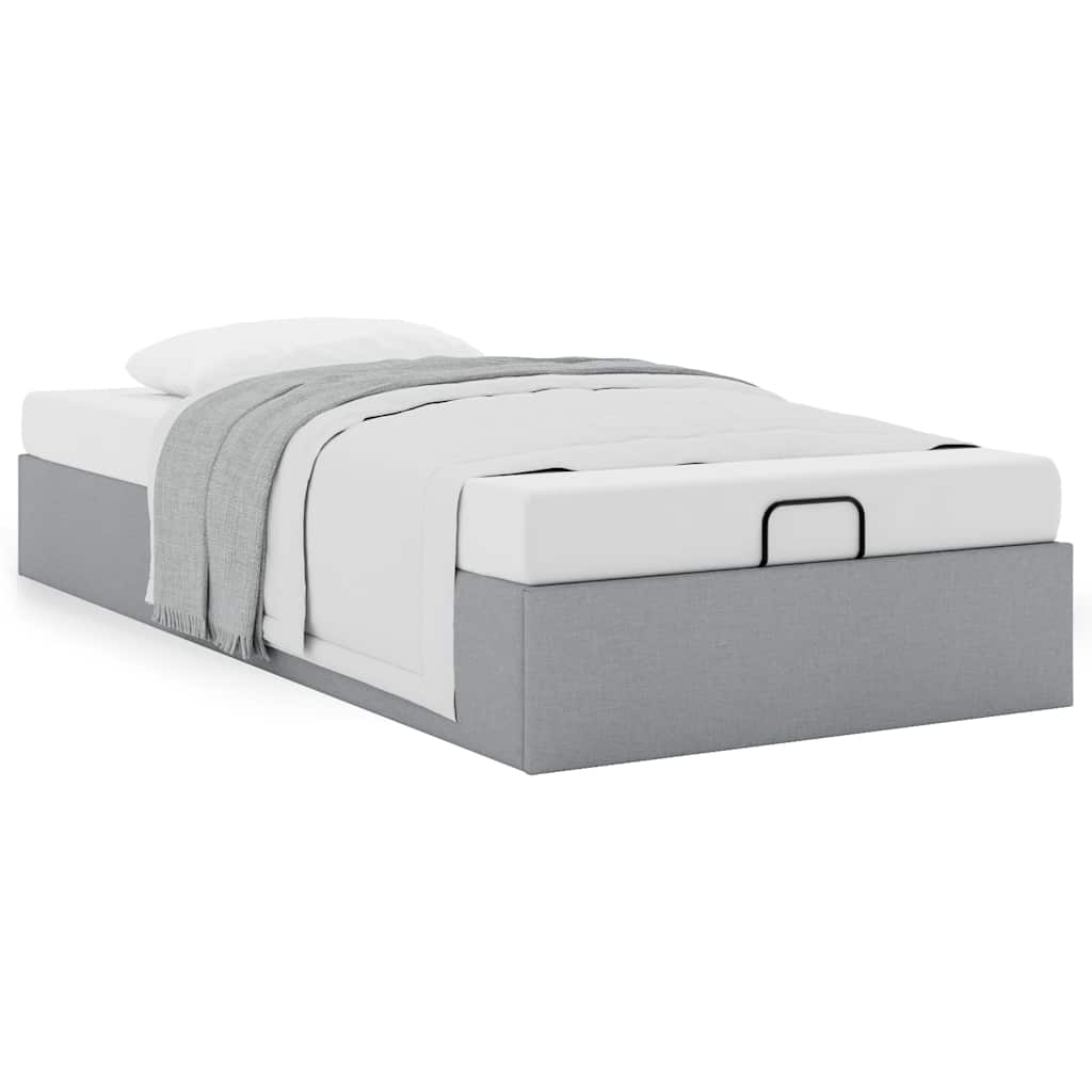 Bedframe zonder matras 100x200 cm stof lichtgrijs is nu te koop bij PeponiXL, paradijselijk wonen!
