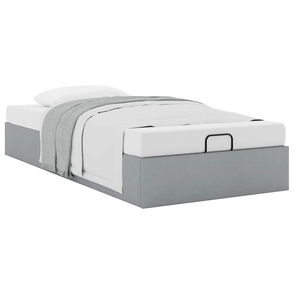 Bedframe zonder matras 100x200 cm stof lichtgrijs is nu te koop bij PeponiXL, paradijselijk wonen!