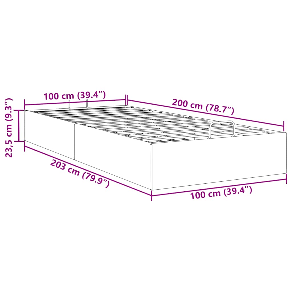 Bedframe zonder matras 100x200 cm stof lichtgrijs is nu te koop bij PeponiXL, paradijselijk wonen!