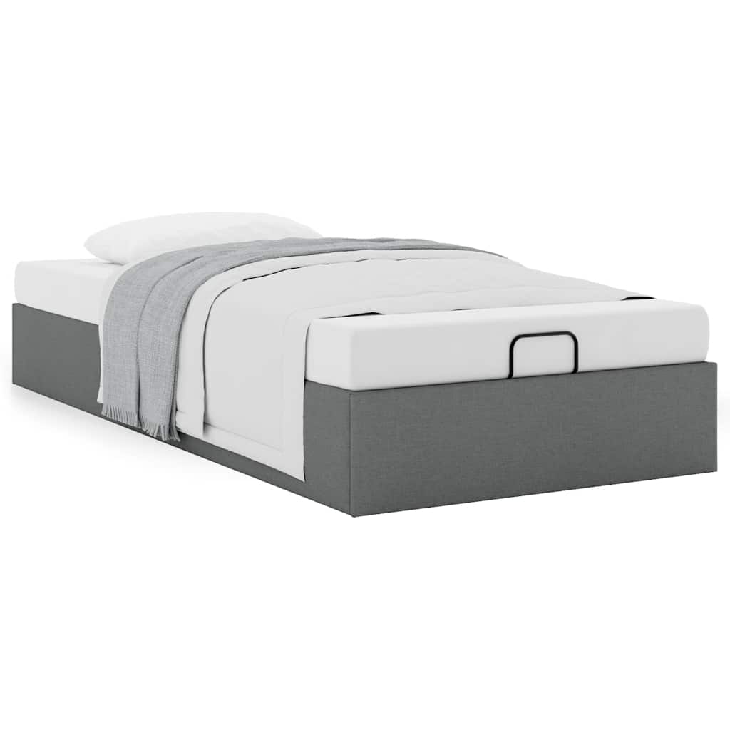 Bedframe zonder matras 100x200 cm stof donkergrijs is nu te koop bij PeponiXL, paradijselijk wonen!