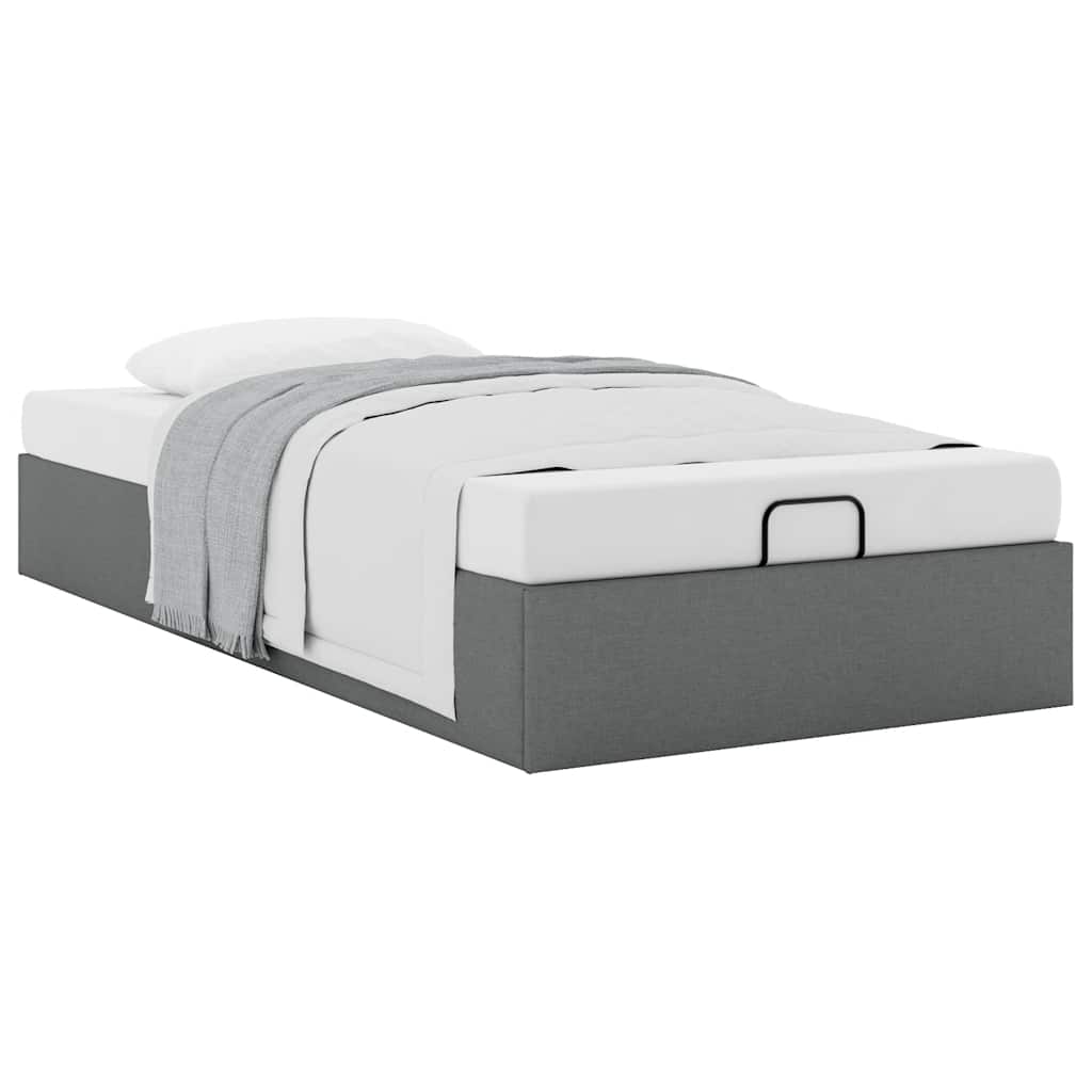 Bedframe zonder matras 100x200 cm stof donkergrijs is nu te koop bij PeponiXL, paradijselijk wonen!
