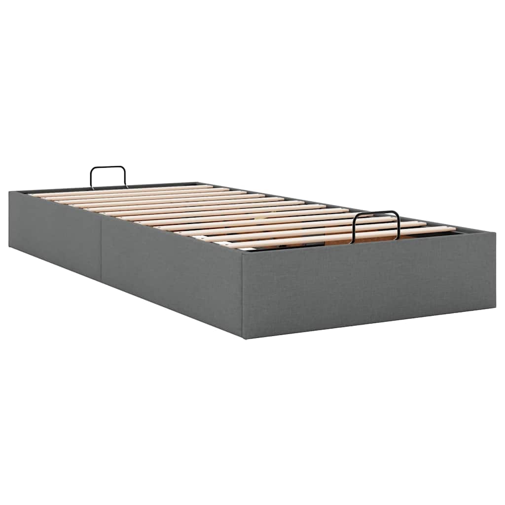 Bedframe zonder matras 100x200 cm stof donkergrijs is nu te koop bij PeponiXL, paradijselijk wonen!