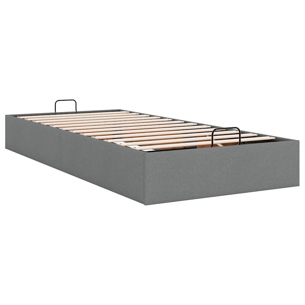Bedframe zonder matras 100x200 cm stof donkergrijs is nu te koop bij PeponiXL, paradijselijk wonen!