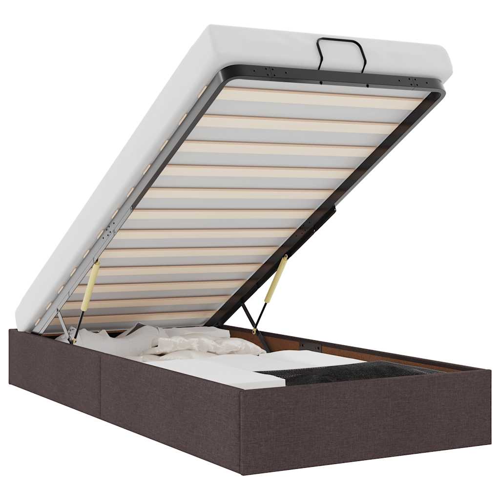 Bedframe zonder matras 100x200 cm stof donkerbruin is nu te koop bij PeponiXL, paradijselijk wonen!