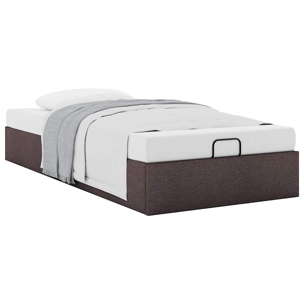 Bedframe zonder matras 100x200 cm stof donkerbruin is nu te koop bij PeponiXL, paradijselijk wonen!