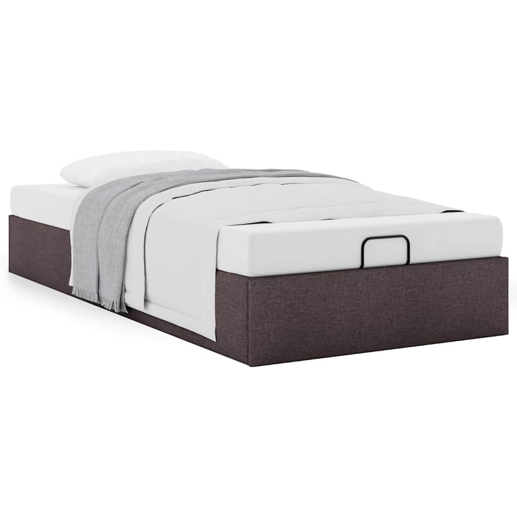 Bedframe zonder matras 100x200 cm stof donkerbruin is nu te koop bij PeponiXL, paradijselijk wonen!