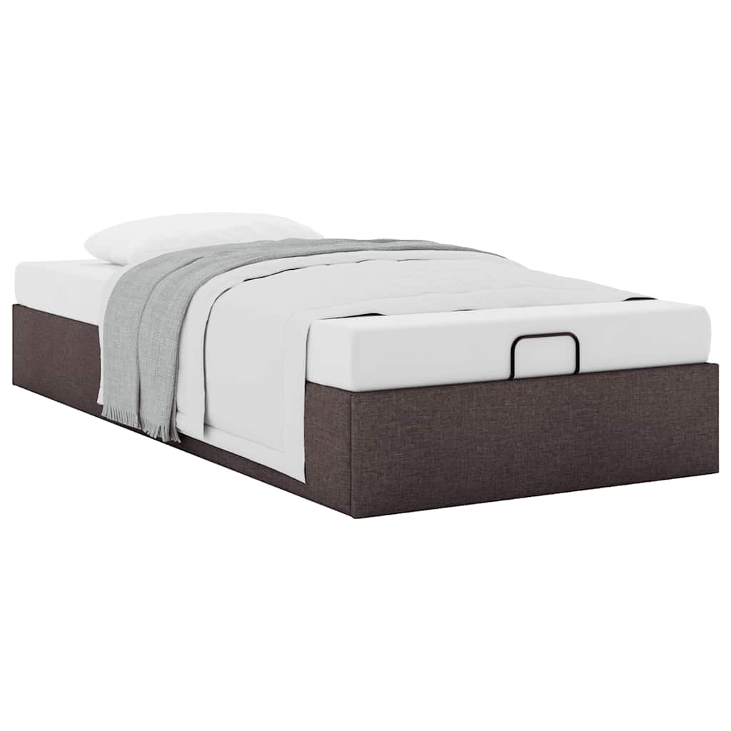 Bedframe zonder matras 100x200 cm stof donkerbruin is nu te koop bij PeponiXL, paradijselijk wonen!