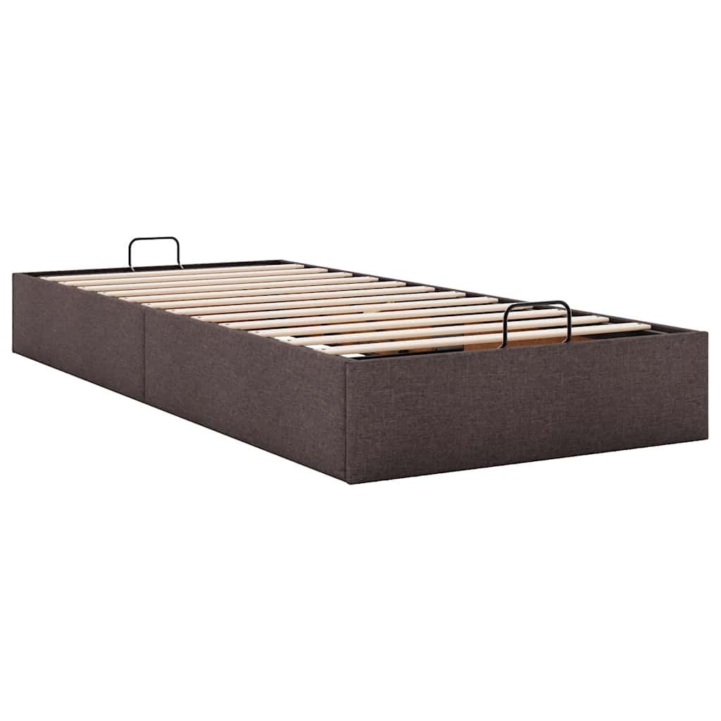Bedframe zonder matras 100x200 cm stof donkerbruin is nu te koop bij PeponiXL, paradijselijk wonen!