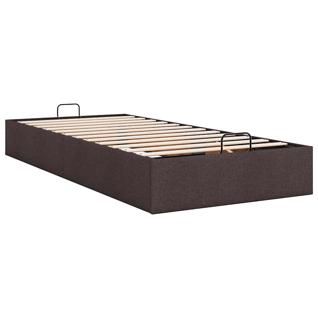 Bedframe zonder matras 100x200 cm stof donkerbruin is nu te koop bij PeponiXL, paradijselijk wonen!