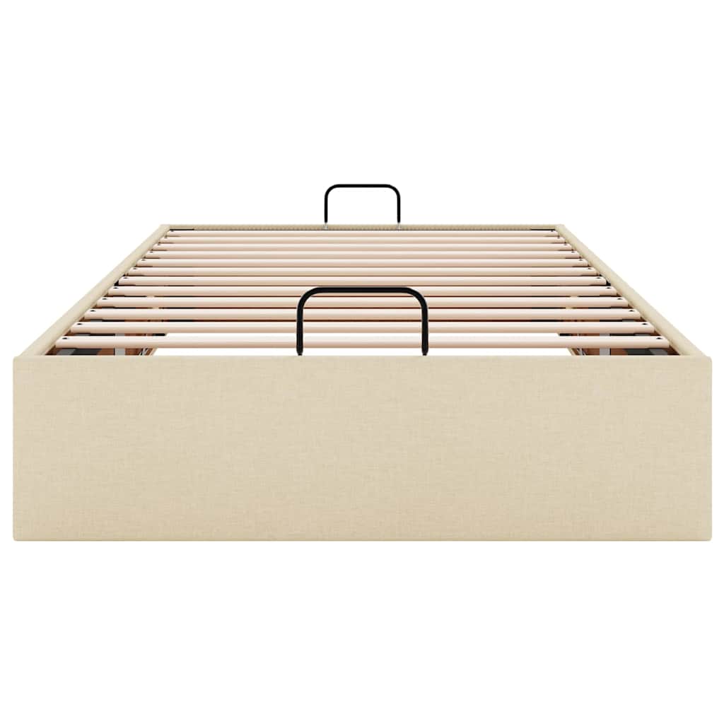 Bedframe zonder matras 100x200 cm stof crèmekleurig is nu te koop bij PeponiXL, paradijselijk wonen!