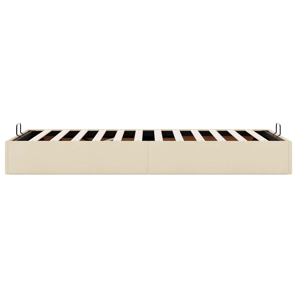 Bedframe zonder matras 100x200 cm stof crèmekleurig is nu te koop bij PeponiXL, paradijselijk wonen!