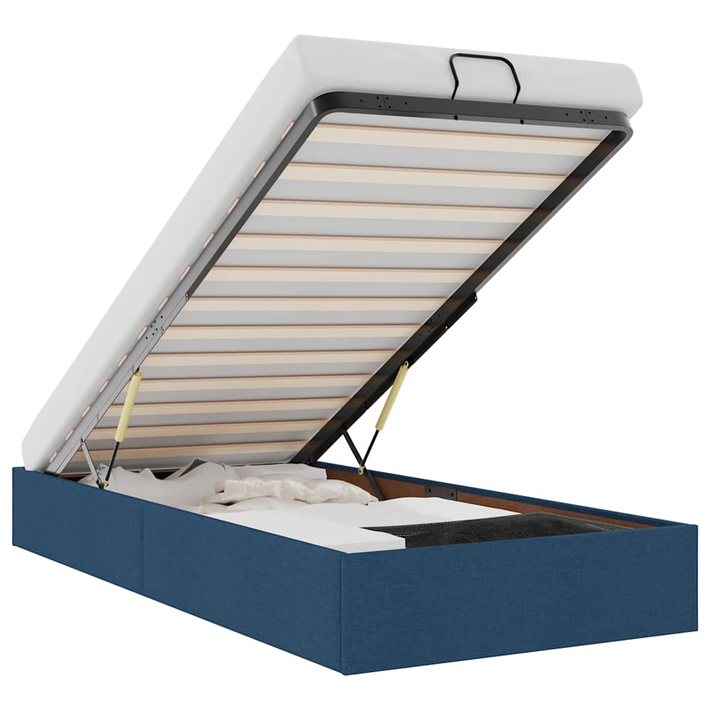 Bedframe zonder matras 100x200 cm stof blauw is nu te koop bij PeponiXL, paradijselijk wonen!