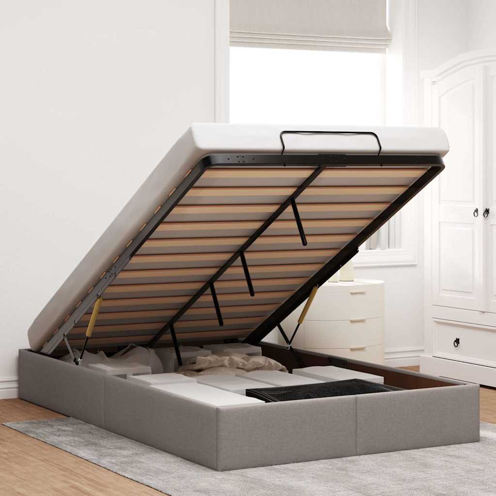Bedframe zonder matras 120x190 cm stof taupe is nu te koop bij PeponiXL, paradijselijk wonen!