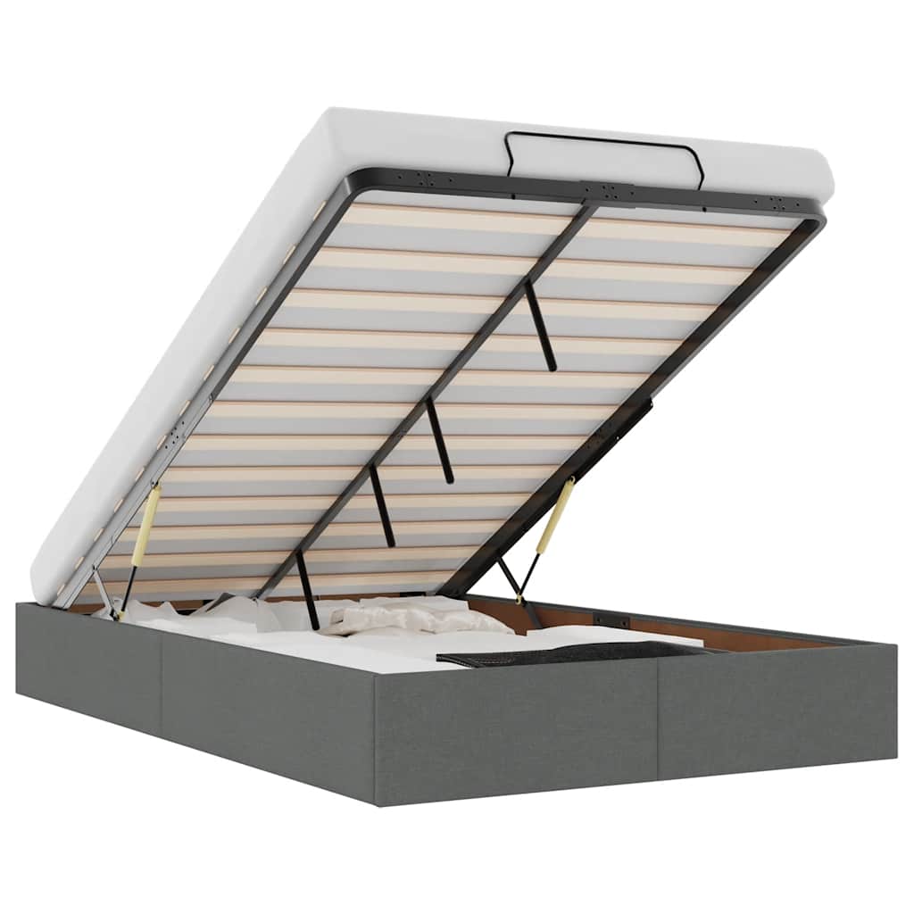 Bedframe zonder matras 120x200 cm stof donkergrijs is nu te koop bij PeponiXL, paradijselijk wonen!