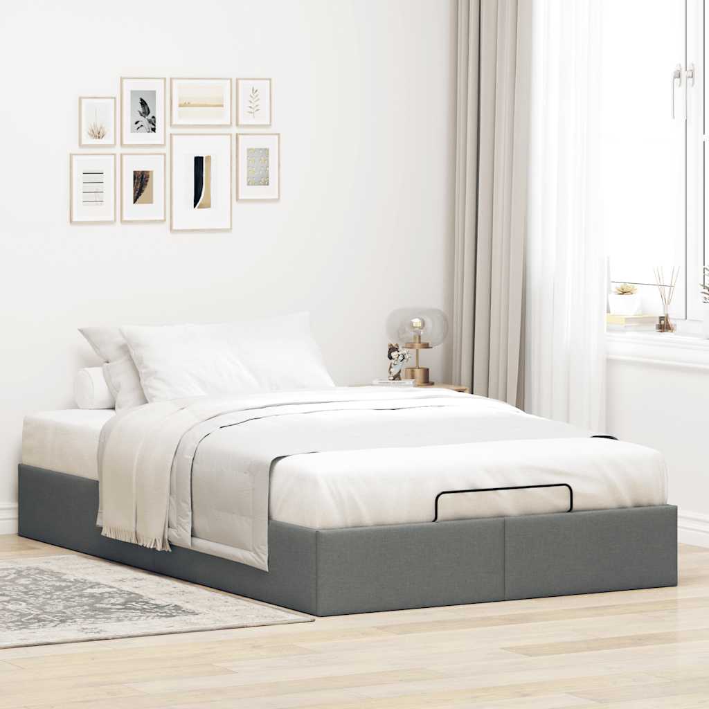 Bedframe zonder matras 120x200 cm stof donkergrijs is nu te koop bij PeponiXL, paradijselijk wonen!