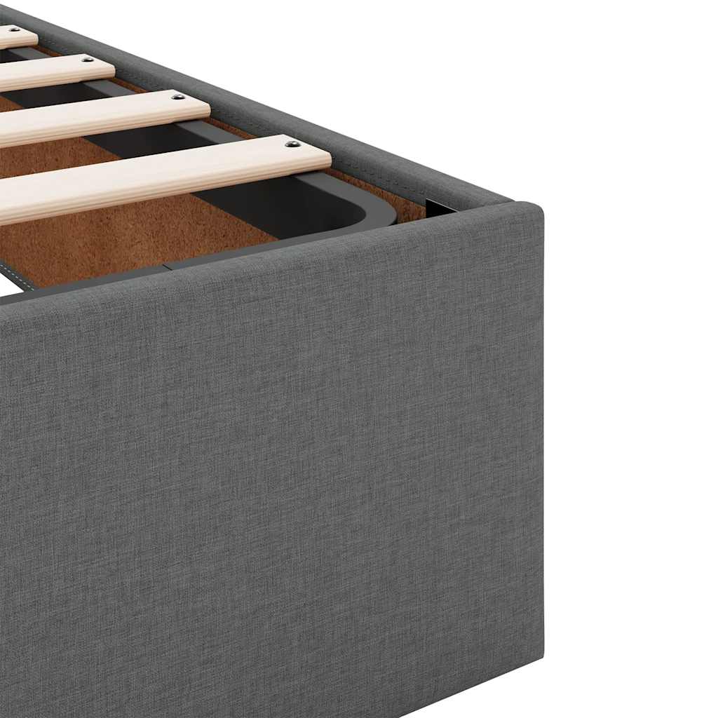 Bedframe zonder matras 120x200 cm stof donkergrijs is nu te koop bij PeponiXL, paradijselijk wonen!