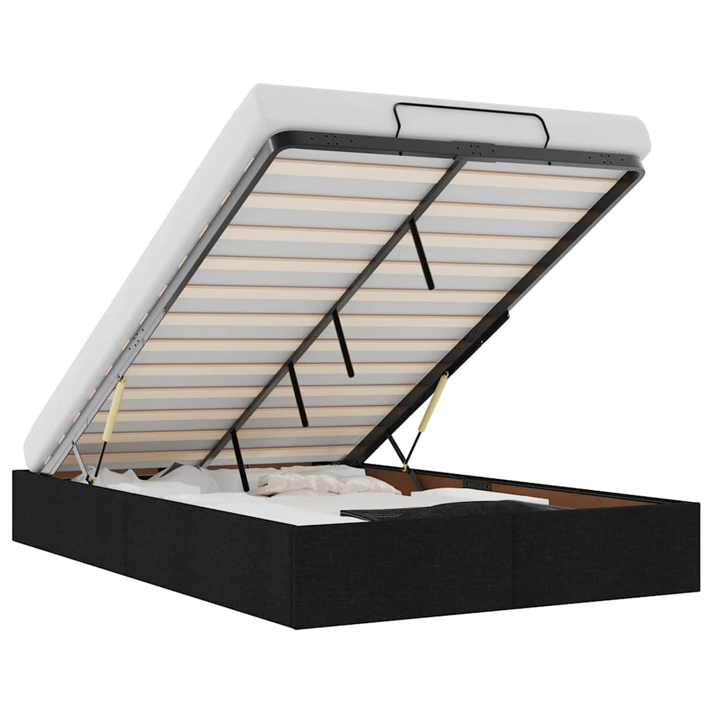 Bedframe zonder matras 120x200 cm stof zwart is nu te koop bij PeponiXL, paradijselijk wonen!