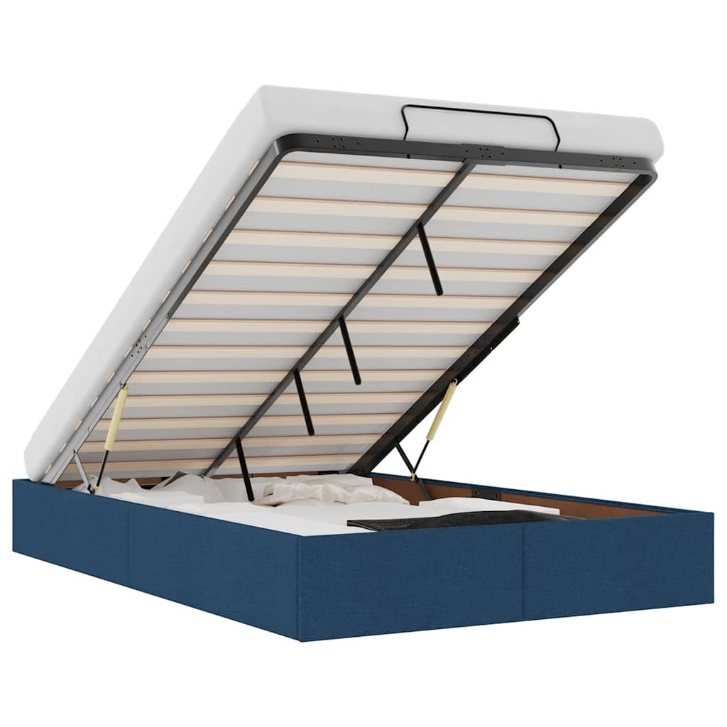 Bedframe zonder matras 120x200 cm stof blauw is nu te koop bij PeponiXL, paradijselijk wonen!