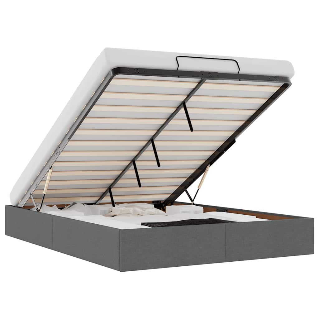 Bedframe zonder matras 140x190 cm stof donkergrijs is nu te koop bij PeponiXL, paradijselijk wonen!