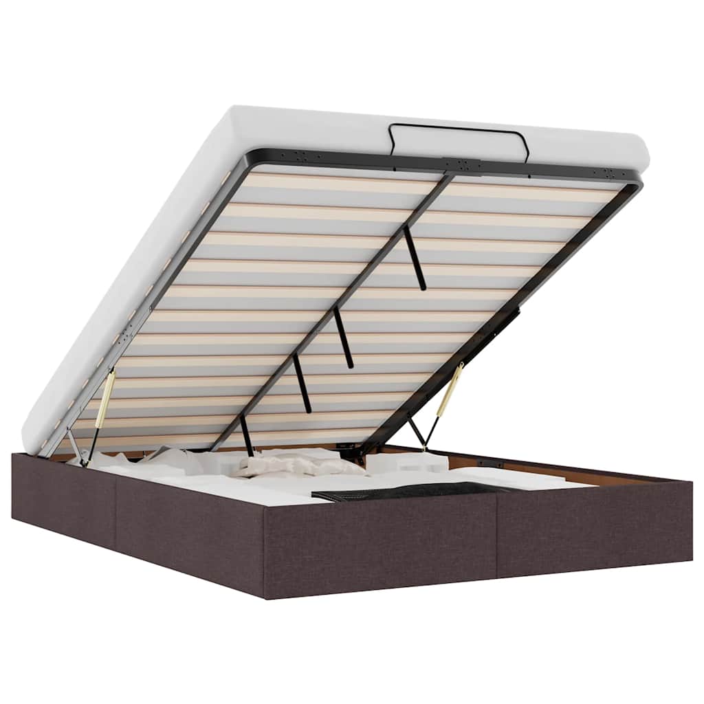 Bedframe zonder matras 140x190 cm stof donkerbruin is nu te koop bij PeponiXL, paradijselijk wonen!