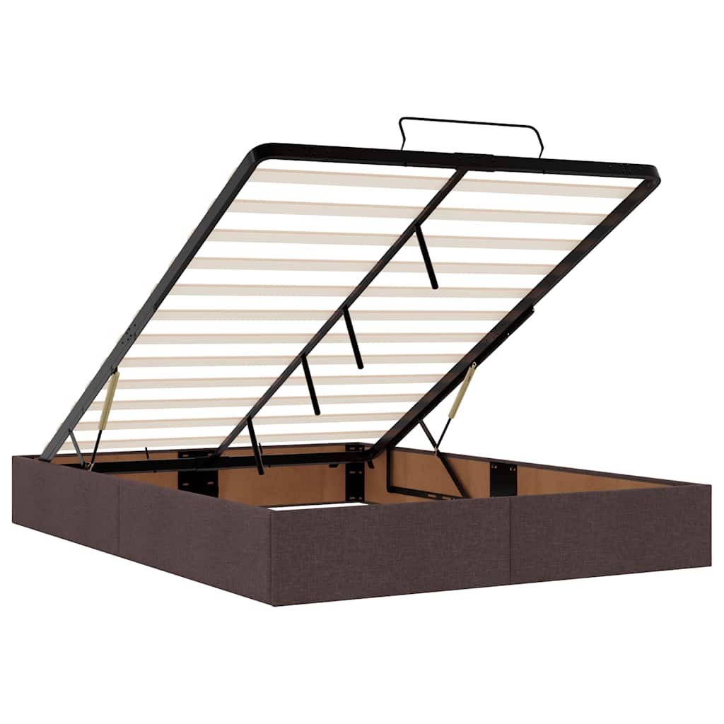 Bedframe zonder matras 140x190 cm stof donkerbruin is nu te koop bij PeponiXL, paradijselijk wonen!