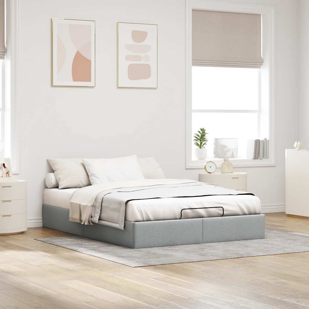 Bedframe zonder matras 140x200 cm stof lichtgrijs is nu te koop bij PeponiXL, paradijselijk wonen!