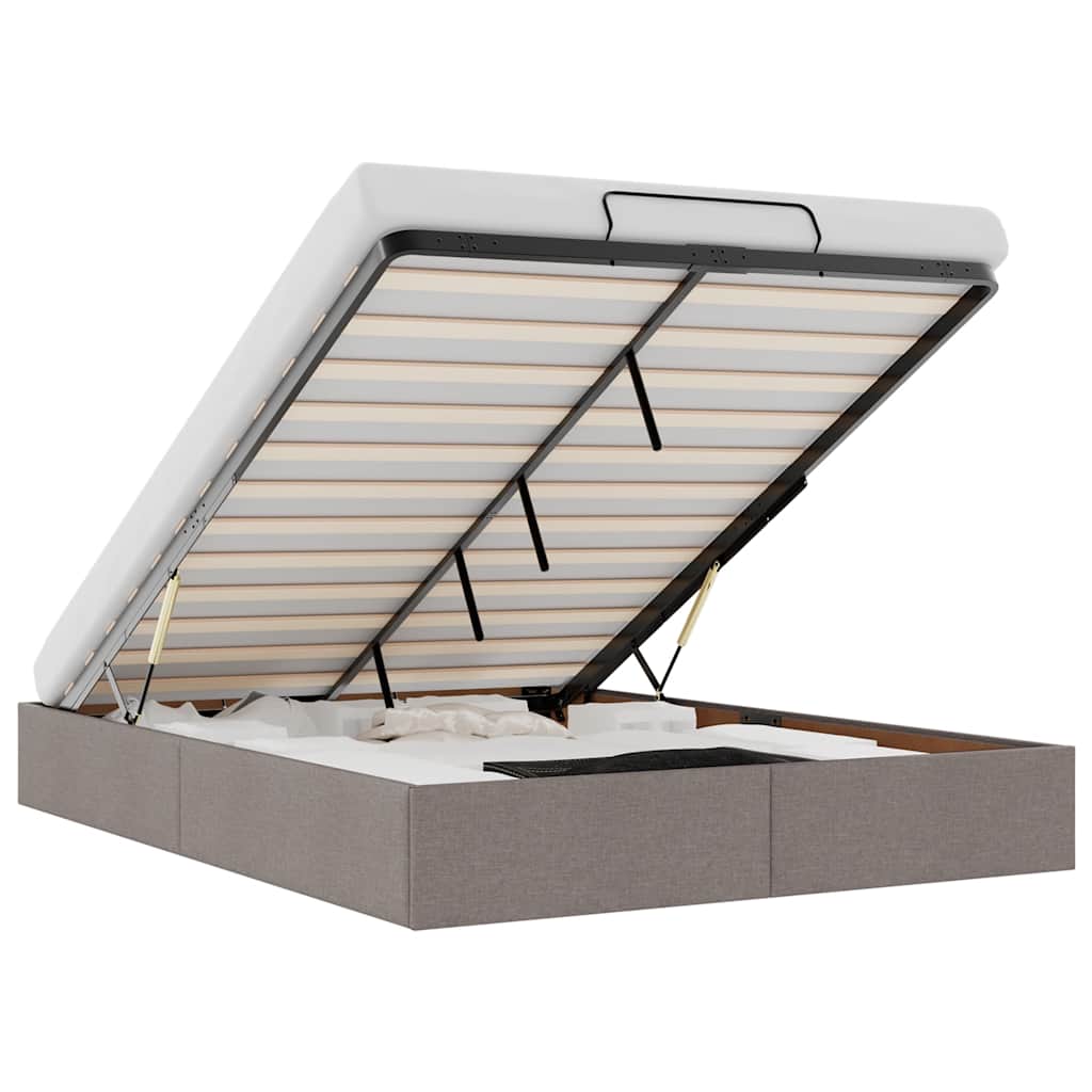 Bedframe zonder matras 140x200 cm stof taupe is nu te koop bij PeponiXL, paradijselijk wonen!