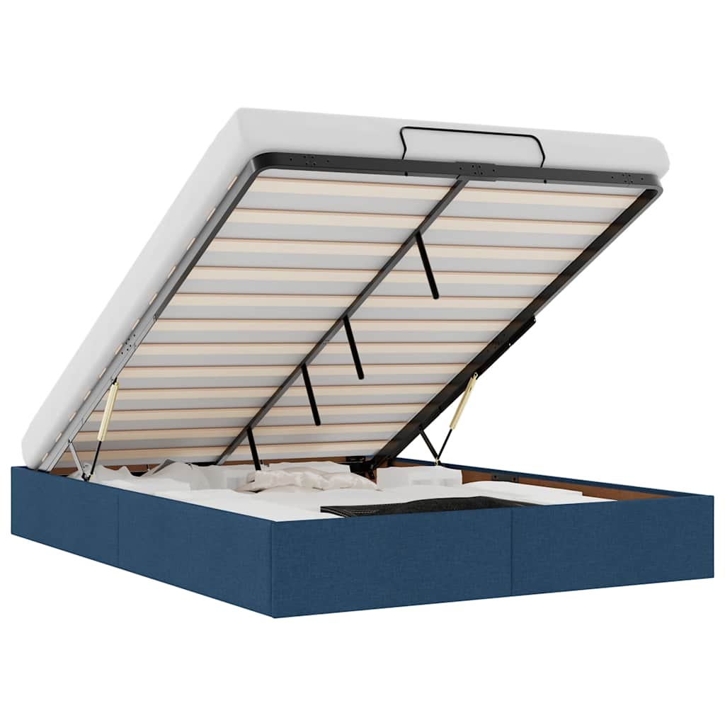 Bedframe zonder matras 140x200 cm stof blauw is nu te koop bij PeponiXL, paradijselijk wonen!